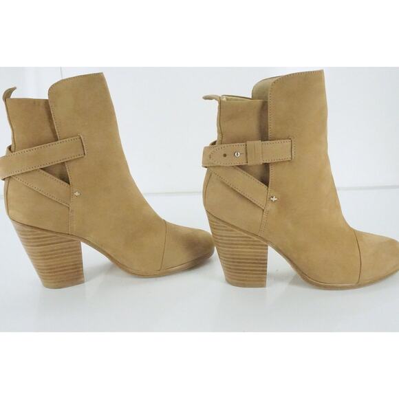 Rag & Bone Kinsey Brown Suede Block Heels Ankle Boots Size 38 $595 NIB - Picture 10 of 11